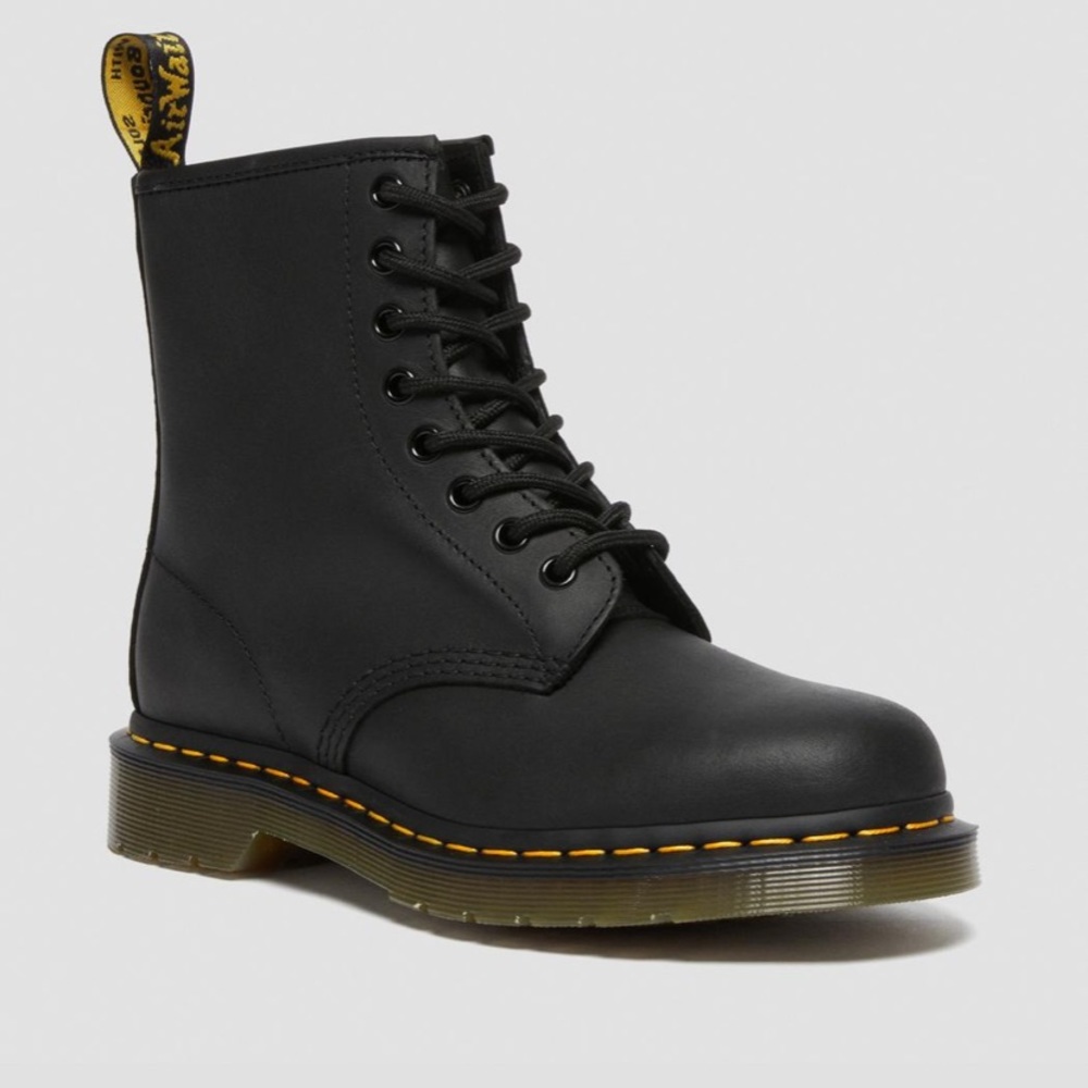 Brand new, Dr Martens 1460 Black Greasy, 8-eye boots. Womens Size 9.5